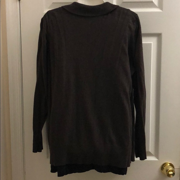 Dark Brown Long Sleeve Cardigan. - Picture 2 of 5